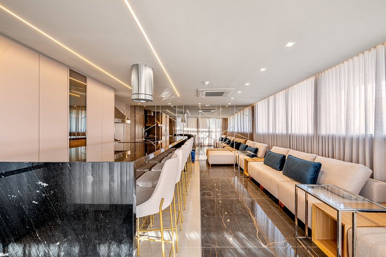 Elegante Studio com coworking e academia - 726