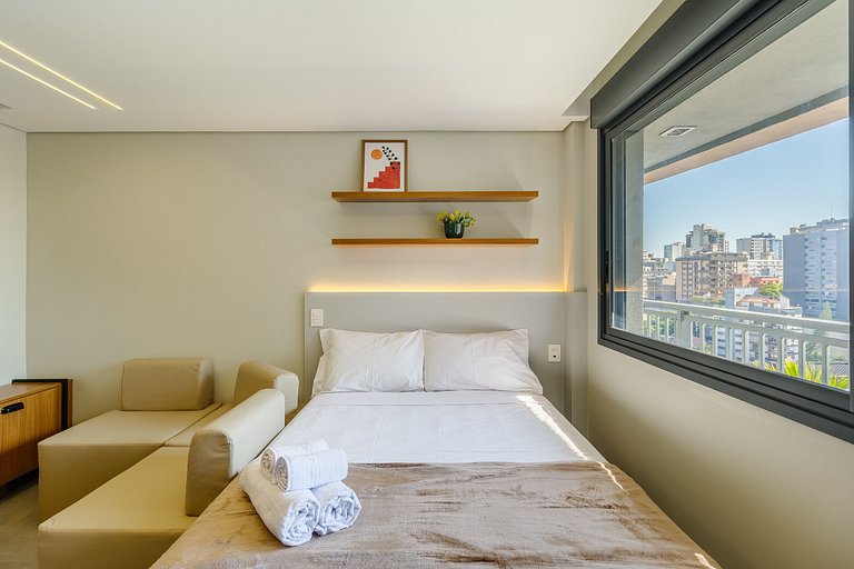 Studio Completo com Piscina  e Coworking - 1306