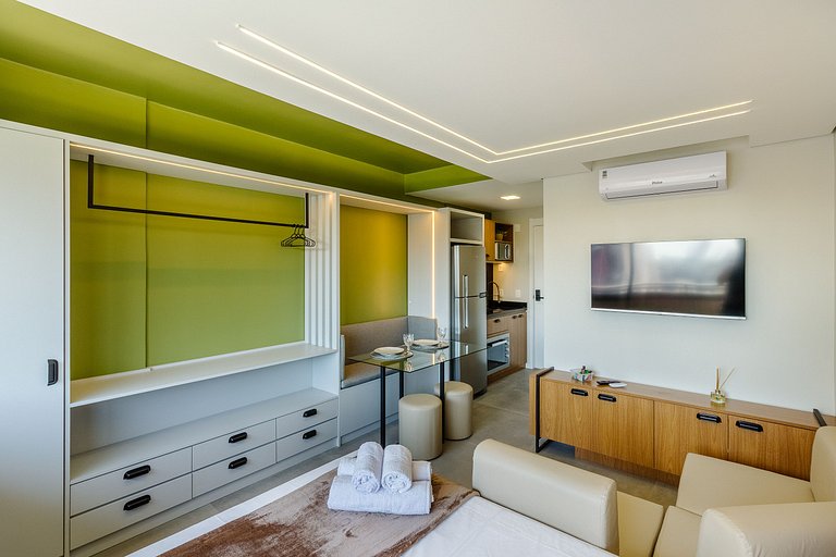 Studio Completo com Piscina  e Coworking - 1306