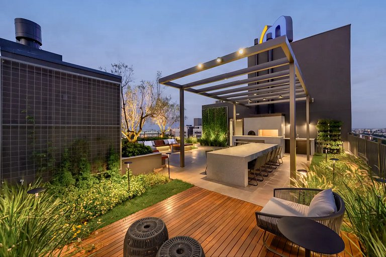Novíssimo: Apartamento 1 dorm com Vista Incrível e churrasqu