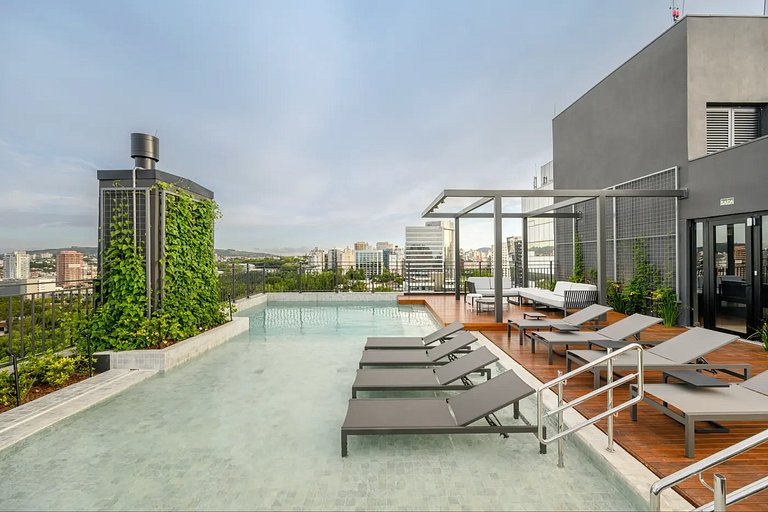 Novíssimo: Apartamento 1 dorm com Vista Incrível e churrasqu