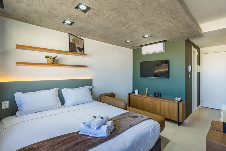 Studio com Piscina, Academia+Vista da Cidade- 1401