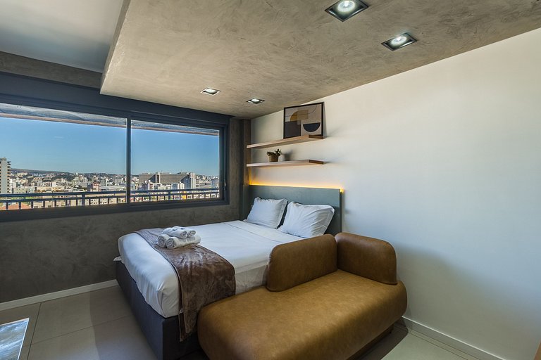 Studio com Piscina, Academia+Vista da Cidade- 1401