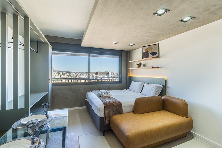Studio com Piscina, Academia+Vista da Cidade- 1401