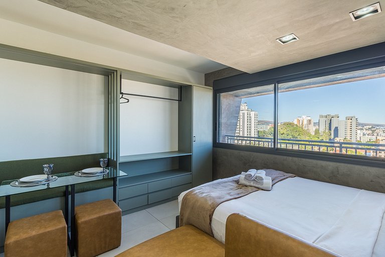 Studio com Piscina, Academia+Vista da Cidade- 1401