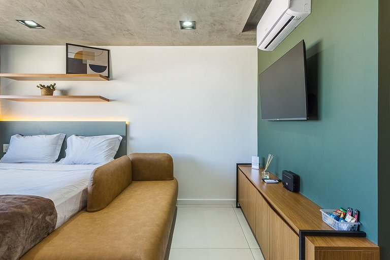 Studio com Piscina, Academia+Vista da Cidade- 1401