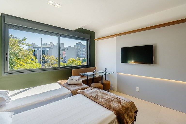 Studio com Terraço, Academia e Piscina - 325