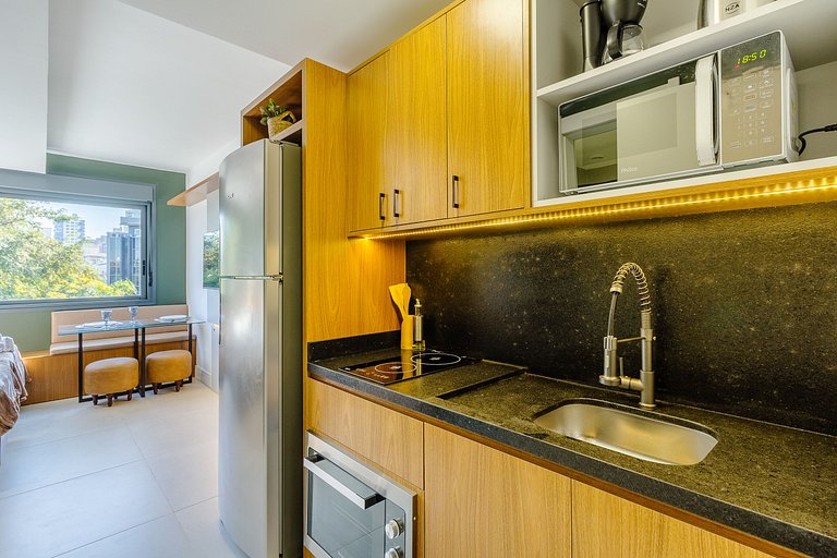 Studio com Terraço, Academia e Piscina - 325