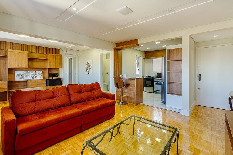 Apartamento com 1 dorm e Linda Vista para o Parcão