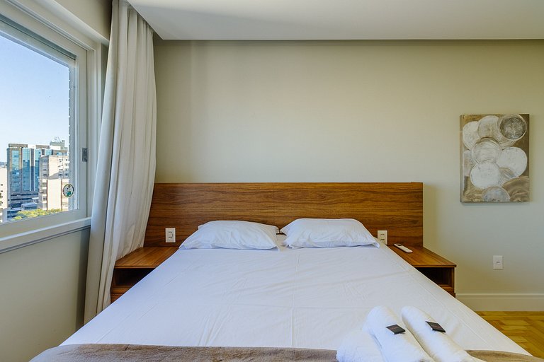 Apartamento com 1 dorm e Linda Vista para o Parcão