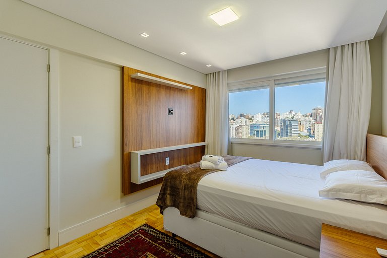 Apartamento com 1 dorm e Linda Vista para o Parcão
