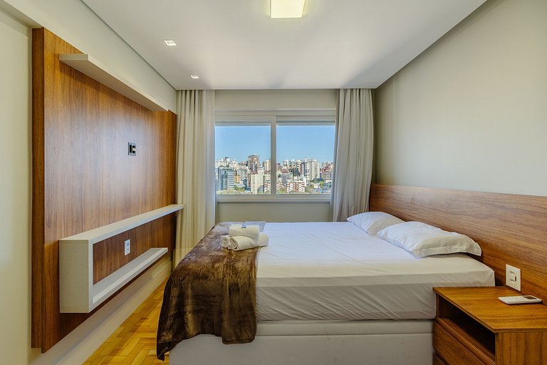 Apartamento com 1 dorm e Linda Vista para o Parcão