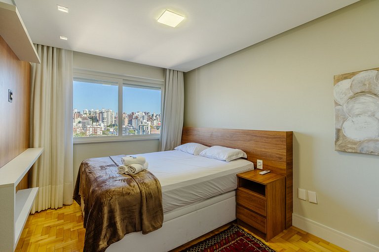 Apartamento com 1 dorm e Linda Vista para o Parcão