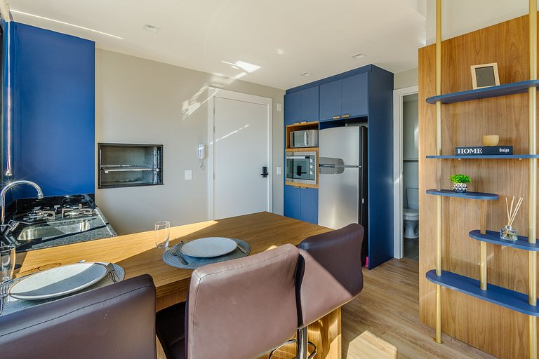 Novíssimo: Apartamento 1 dorm com Vista Incrível e churrasqu