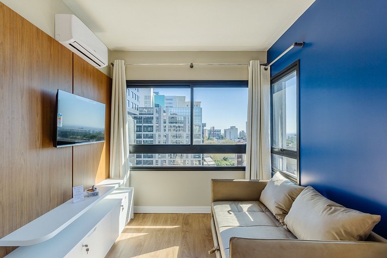 Novíssimo: Apartamento 1 dorm com Vista Incrível e churrasqu