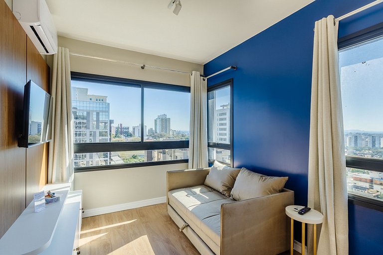 Novíssimo: Apartamento 1 dorm com Vista Incrível e churrasqu