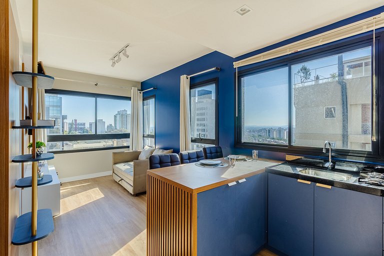 Novíssimo: Apartamento 1 dorm com Vista Incrível e churrasqu
