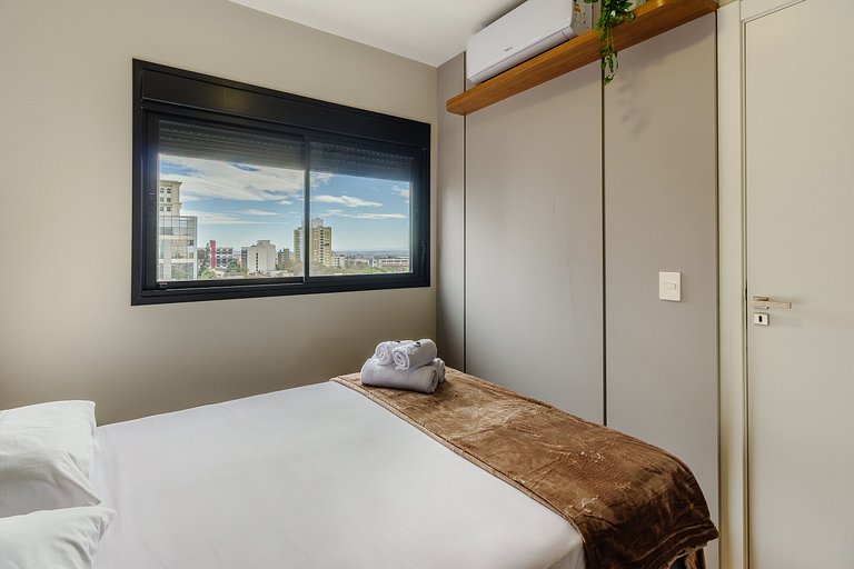 Apto 1 dorm com Vista Incrível e Churrasqueira