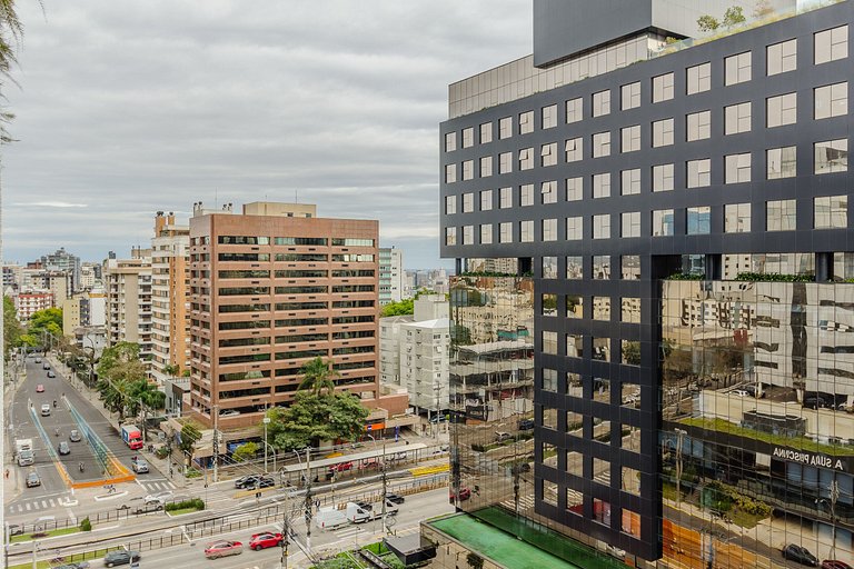 Apto 1 dorm com Vista Incrível e Churrasqueira