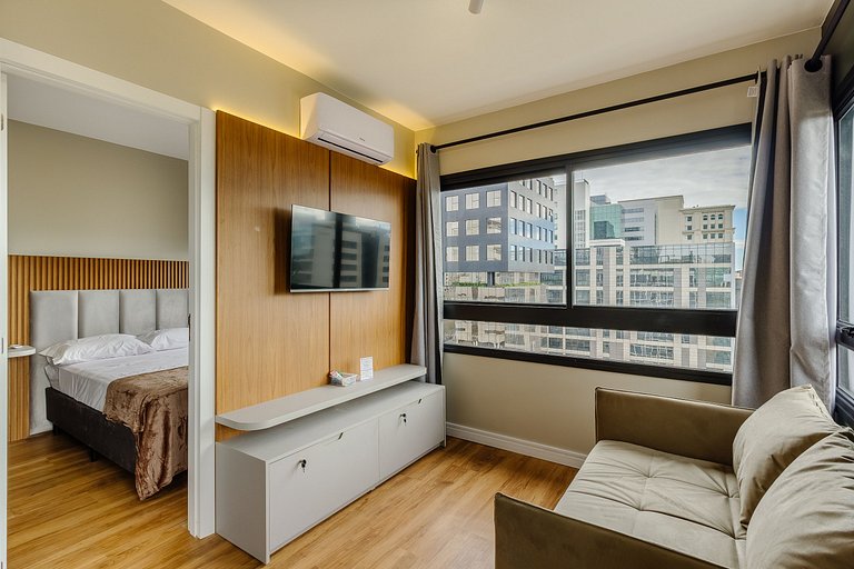 Apto 1 dorm com Vista Incrível e Churrasqueira