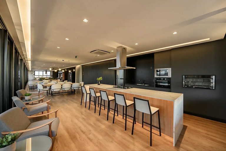 Novíssimo: Apartamento 1 dorm com Vista Incrível e churrasqu