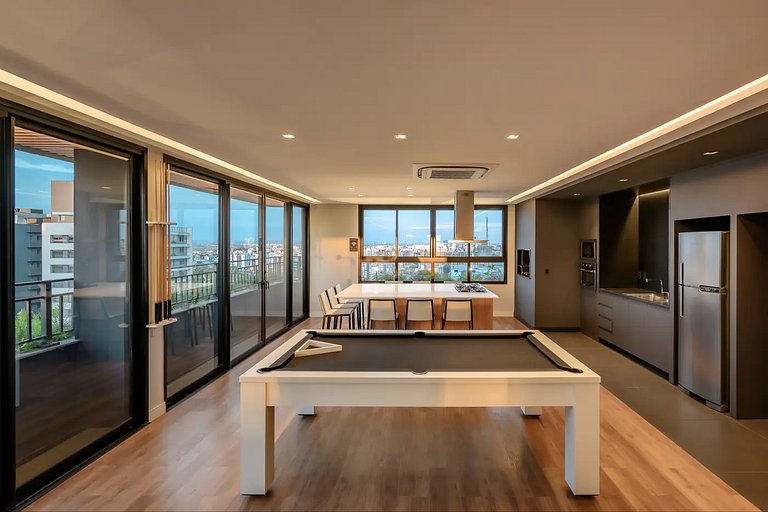 Novíssimo: Apartamento 1 dorm com Vista Incrível e churrasqu