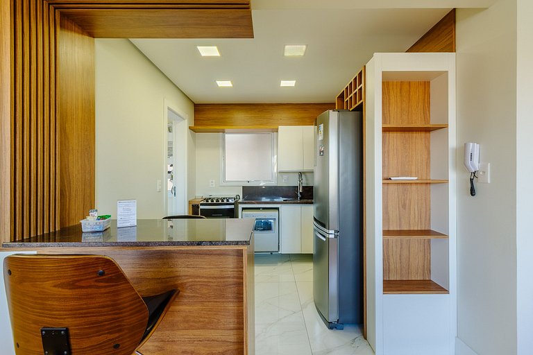 Apartamento com 1 dorm e Linda Vista para o Parcão