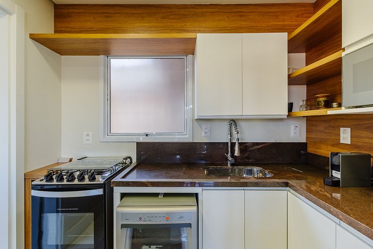 Apartamento com 1 dorm e Linda Vista para o Parcão