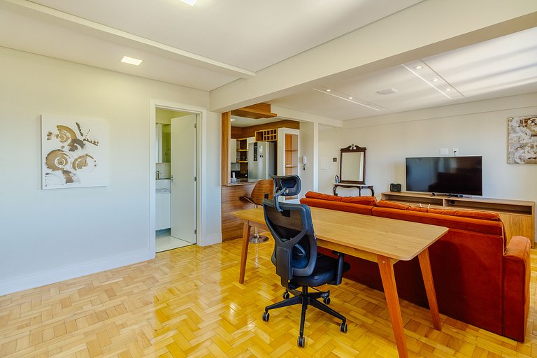 Apartamento com 1 dorm e Linda Vista para o Parcão