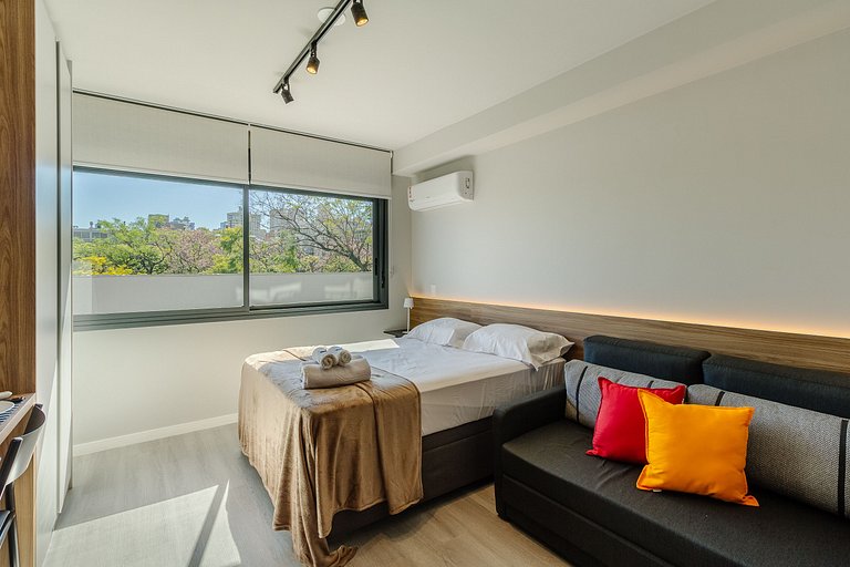 Studio com Piscina, Academia e Coworking 315