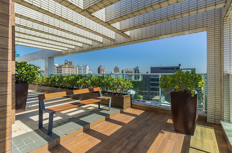 Moinhos Park -1 dormitório, terraço em frente ao Parcão