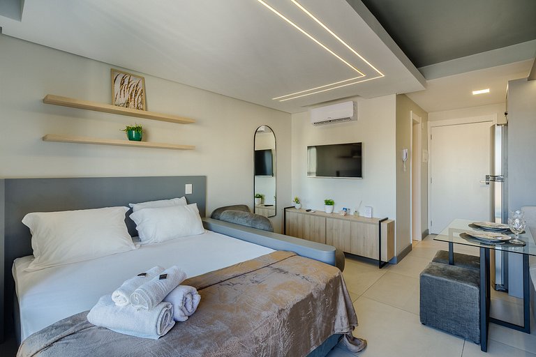 Studio com Vista da Cidade,Piscina e Academia-1301