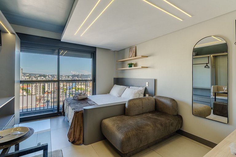 Studio com Vista da Cidade,Piscina e Academia-1301