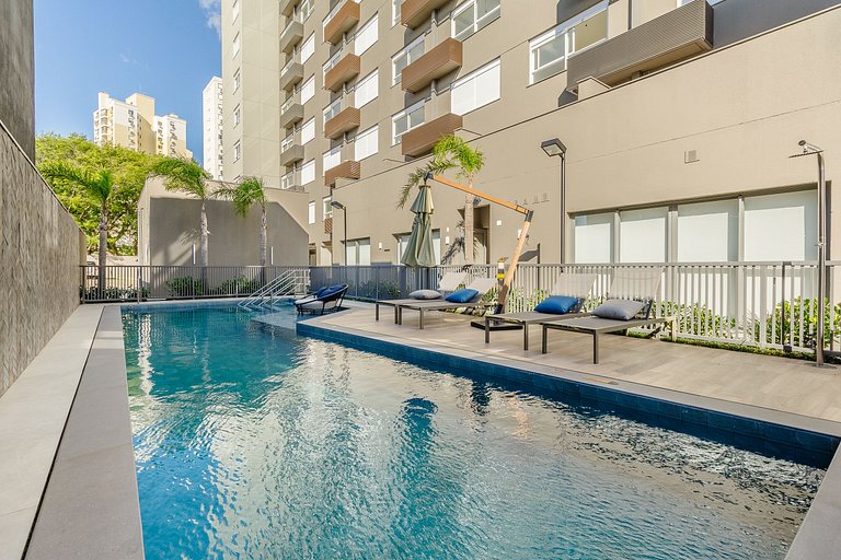 Studio com academia + piscina - 308 Connect