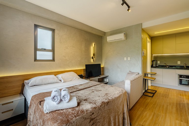Studio com Academia, Piscina e Coworking - 212