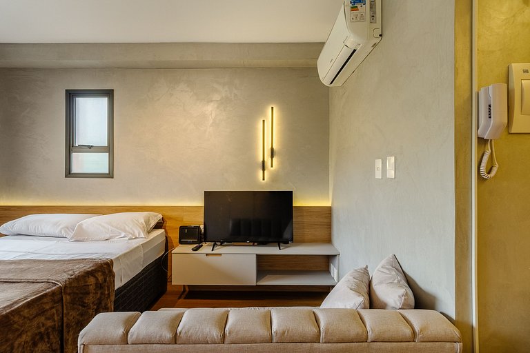 Studio com Academia, Piscina e Coworking - 212